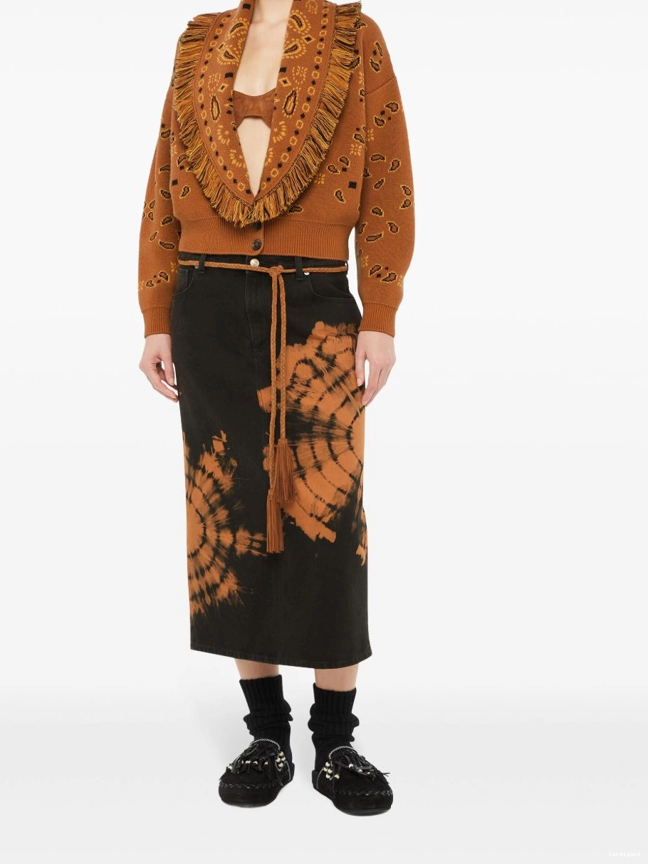 Cheap cashmere Alanui bandana-pattern cardigan Women 0706